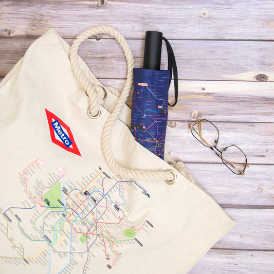 Paraguas plegable Metro de Madrid Azul