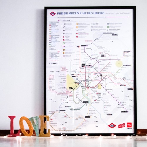 Poster with map of Metro