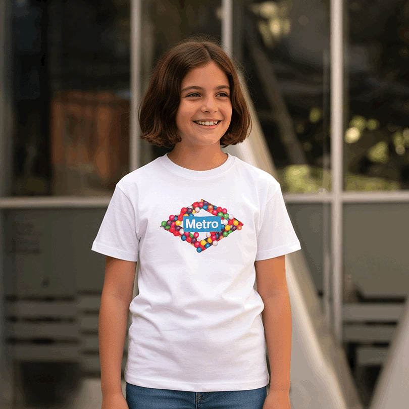 Camiseta infantil rombo caramelos