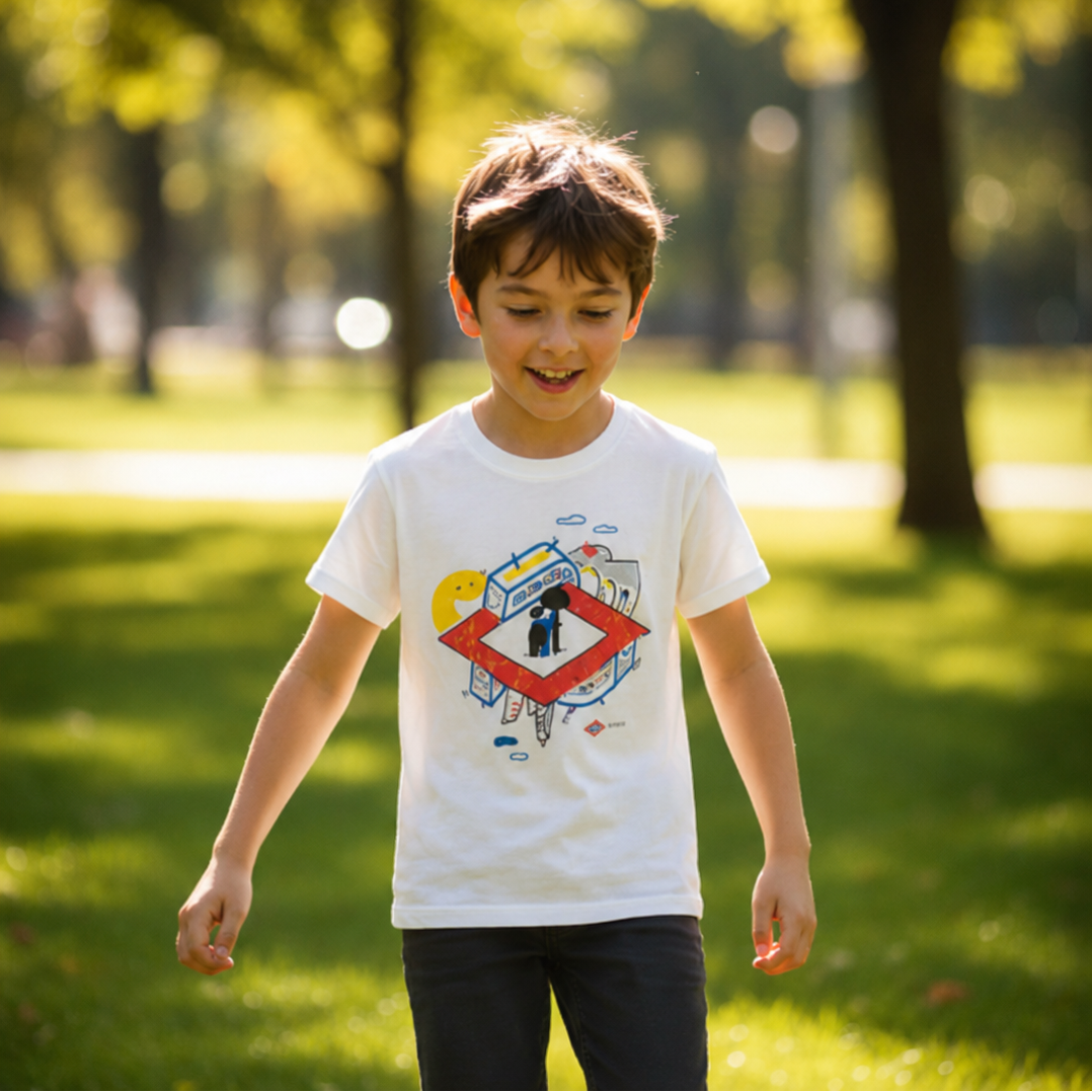Camiseta infantil Madrid y Metro