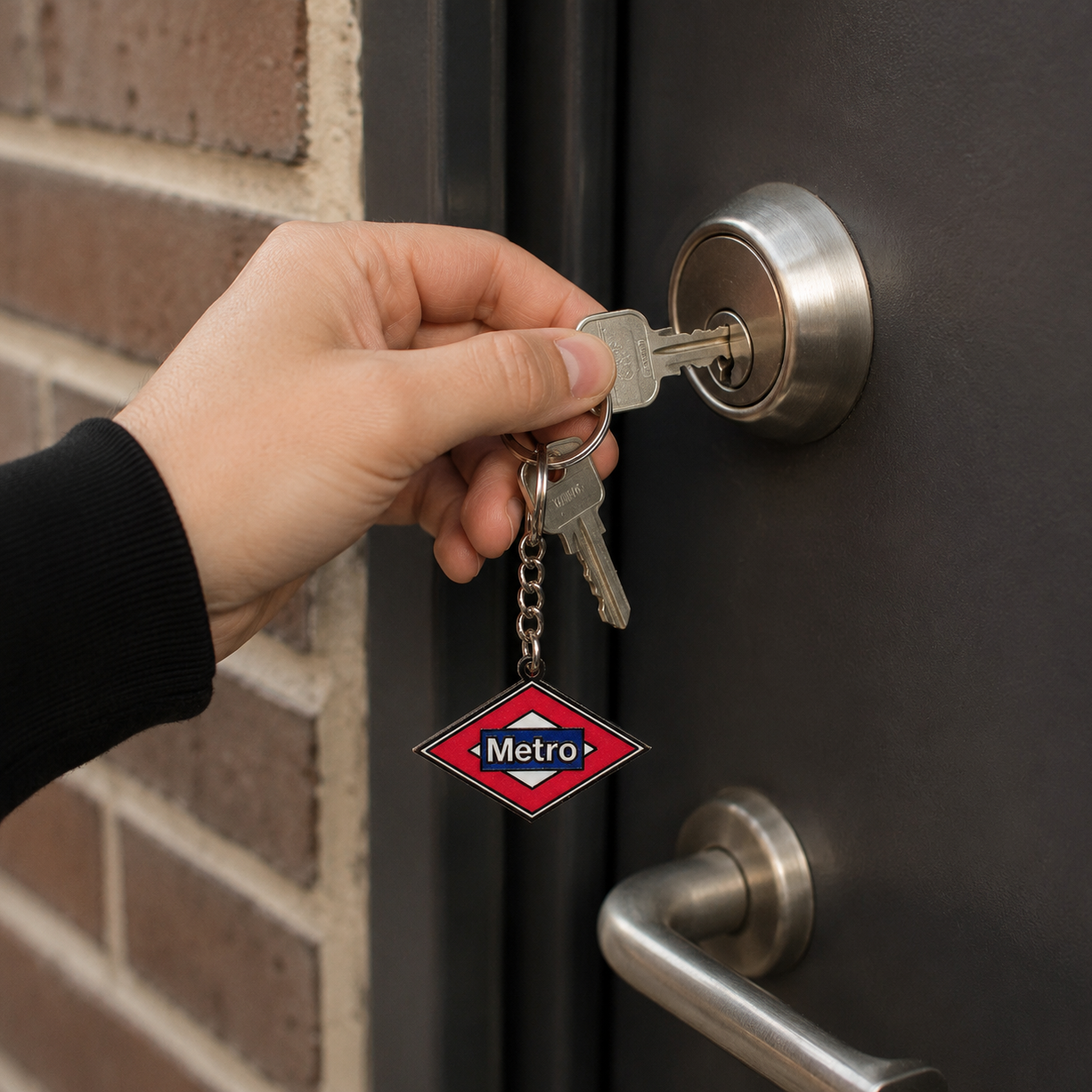 Metal Madrid Metro Logo keychain