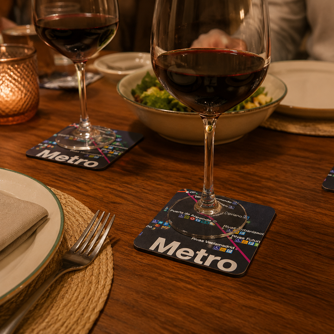 Set de posavasos plano Metro de Madrid