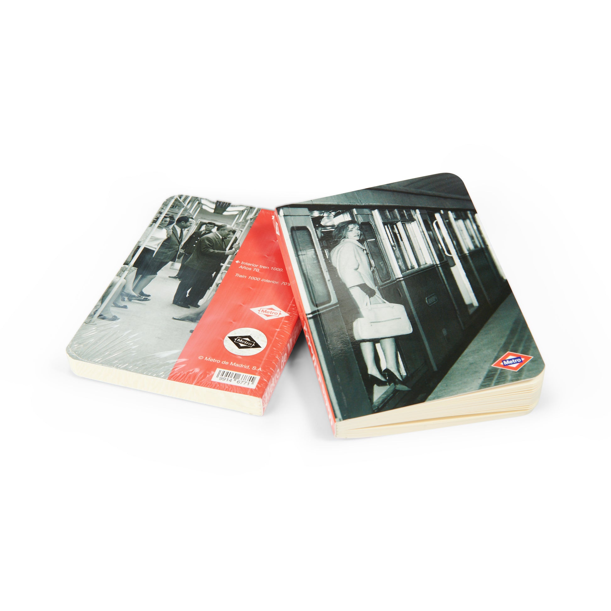Libretas con portadas vintage del Metro de Madrid con fotos antiguas en blanco y negro