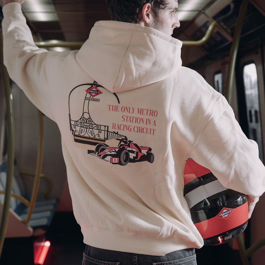 Sudadera Racing beige Pórtico