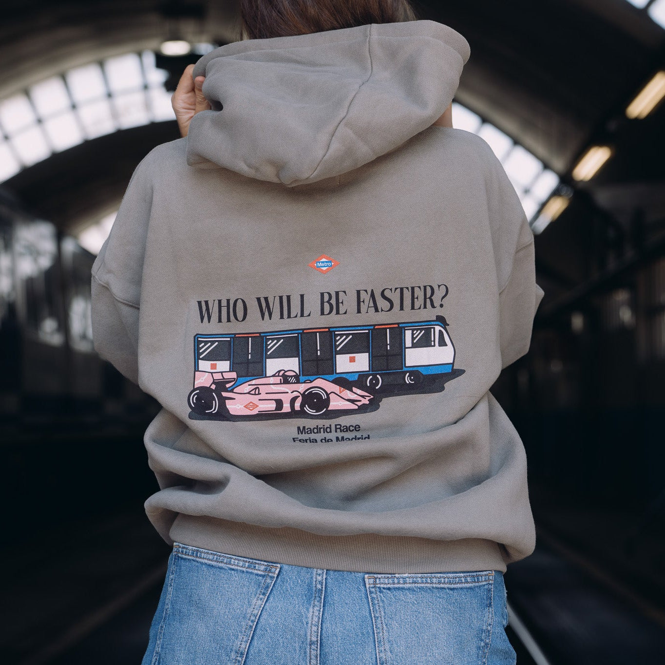 Grey F1 Faster Metro de Madrid Hoodie