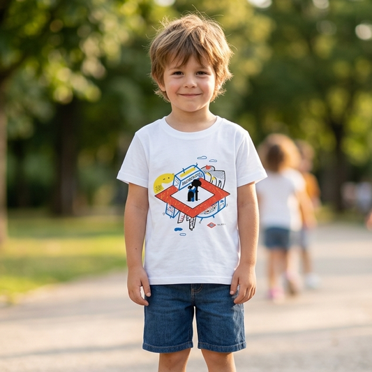 Camiseta infantil Madrid y Metro