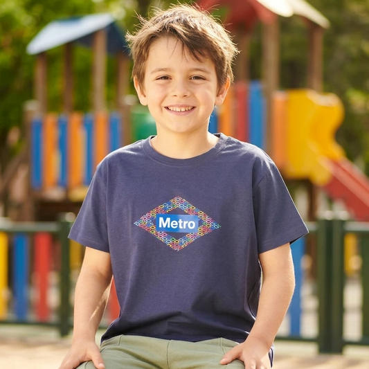 Camiseta infantil rombo multicolor