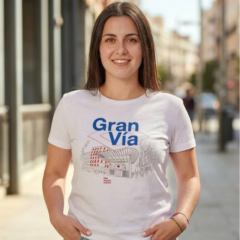 Camiseta Gran Vía blanca