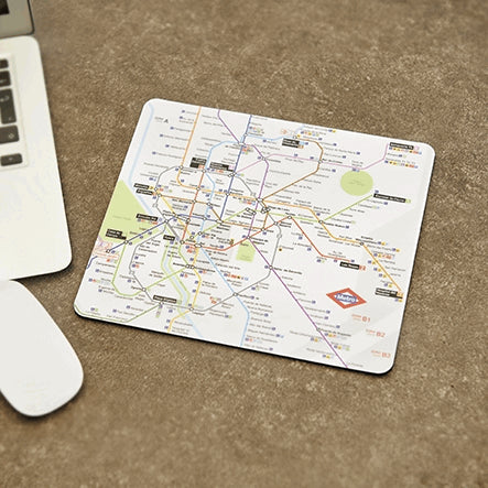 Mouse pad with map of Metro