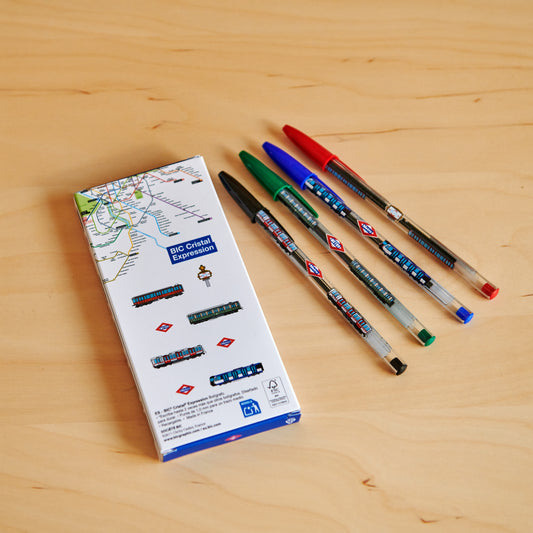 BIC Cristal 4 colours pack. Metro de Madrid Trains edition