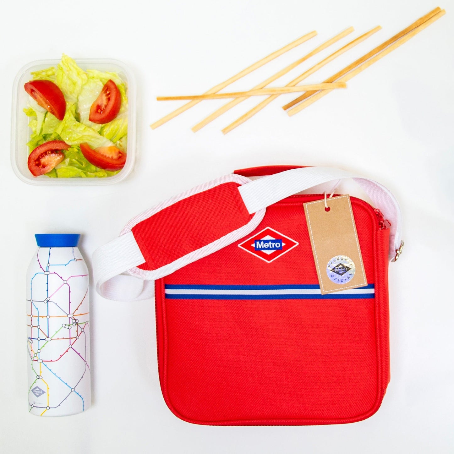 Tartera "Metro de Madrid" roja