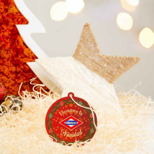 Adorno navideño Metro de Madrid "Llevamos la Navidad"