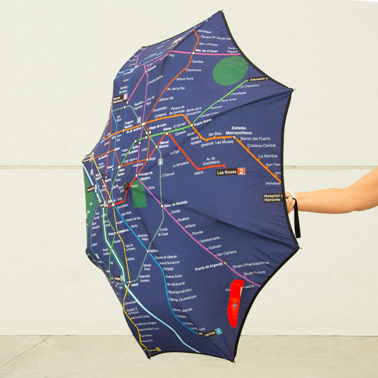 Paraguas plegable Metro de Madrid Azul