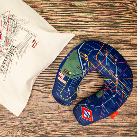 Almohada de viaje plano Metro de Madrid