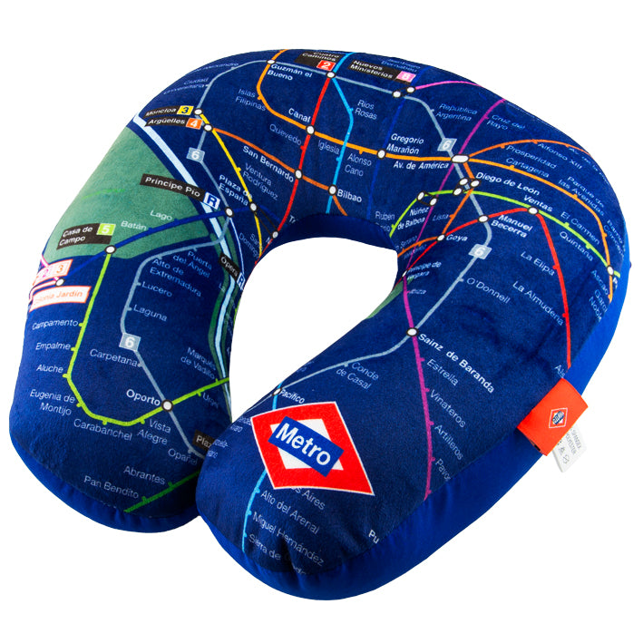 Almohada de viaje plano Metro de Madrid