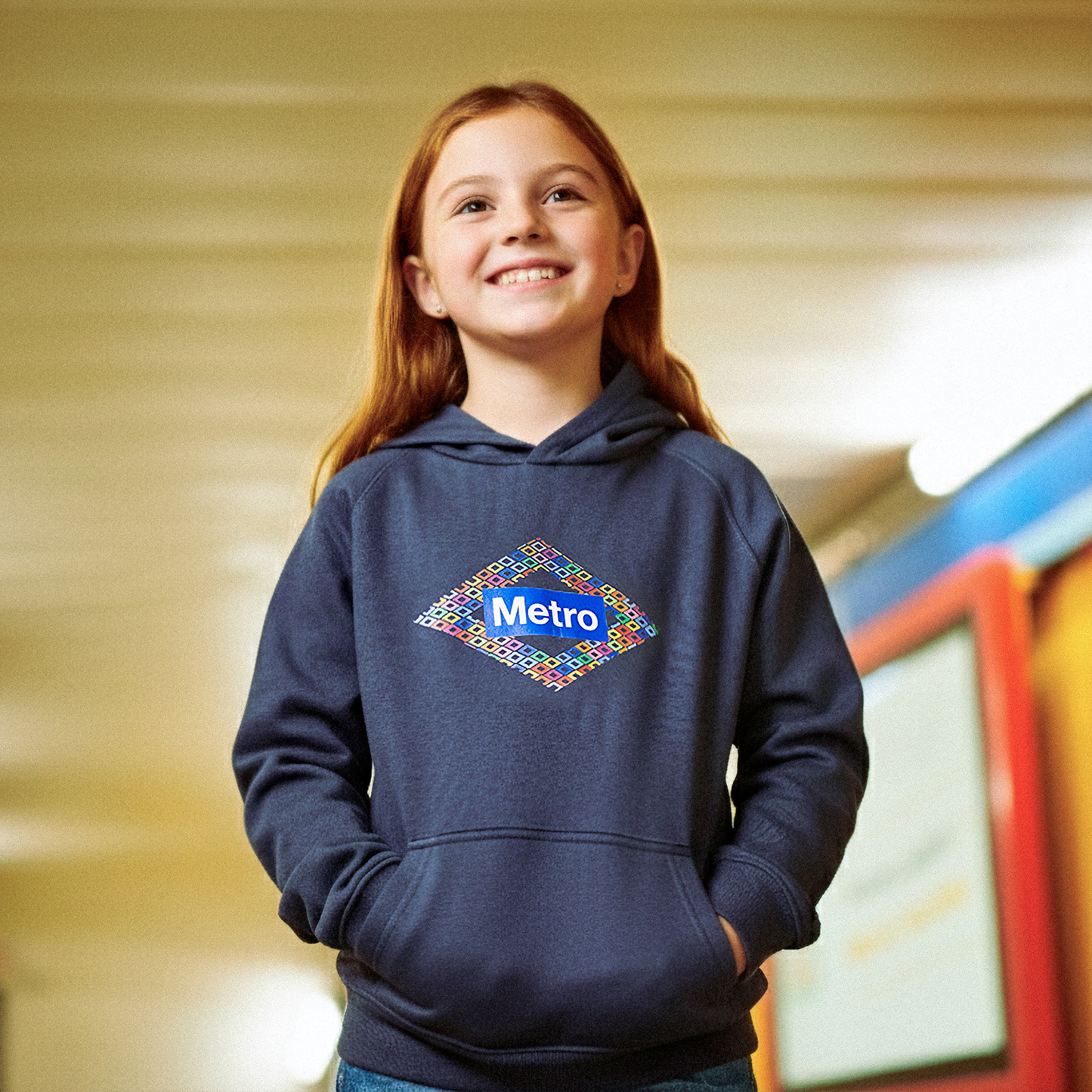 Multicolored logo kids hoodie.