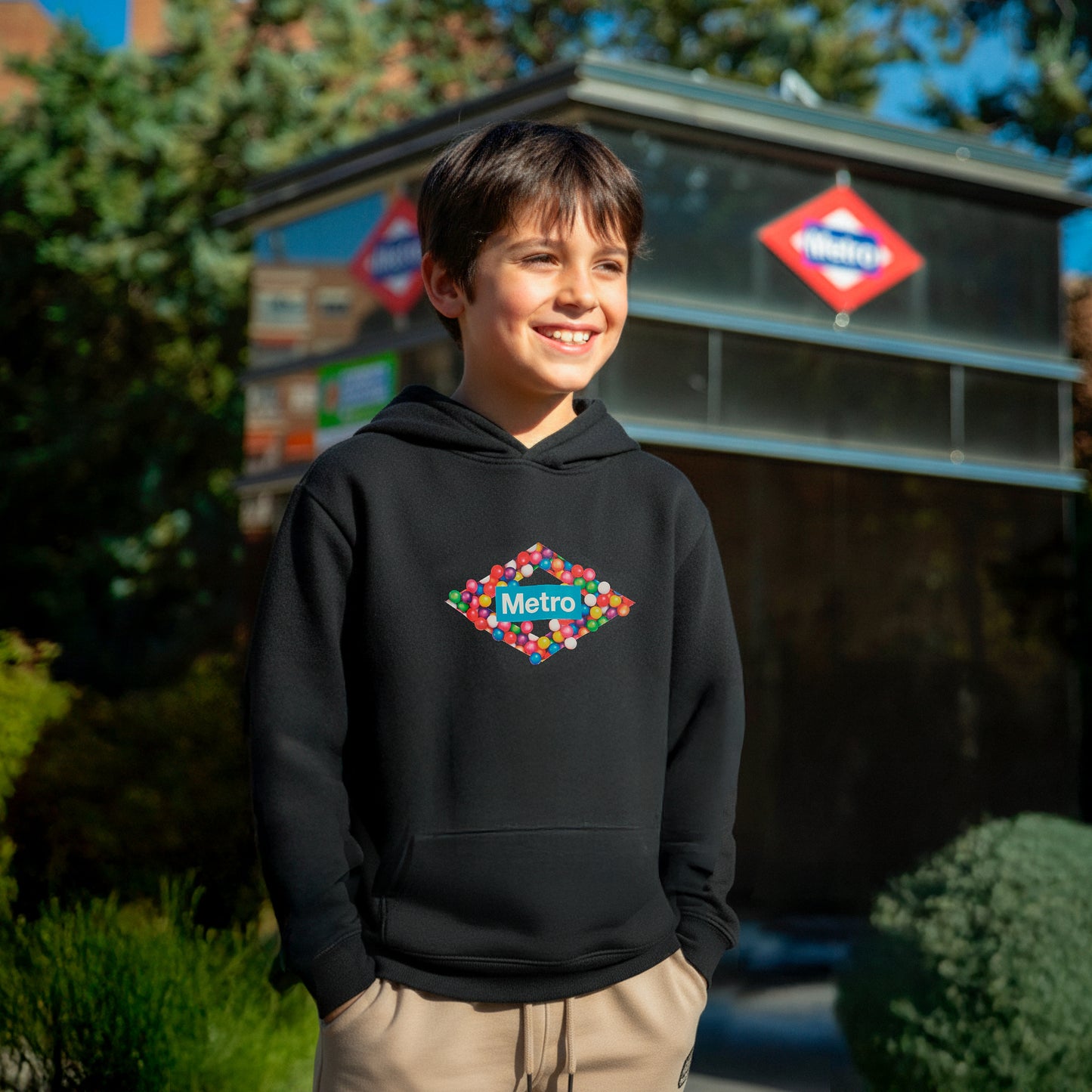 Sudadera infantil rombo caramelos