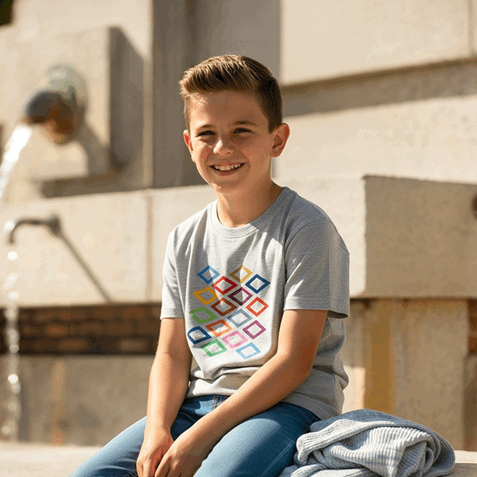Camiseta infantil rombos de colores