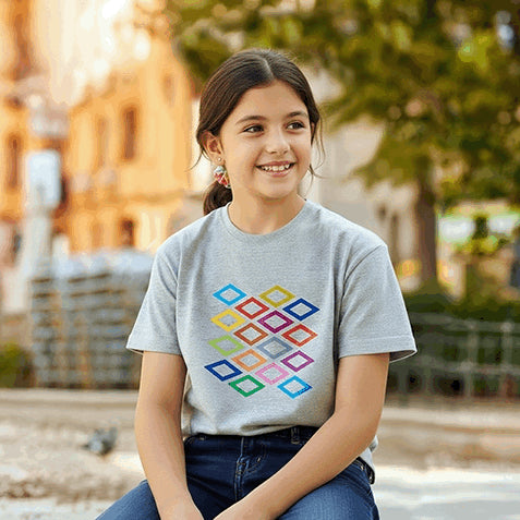 Camiseta infantil rombos de colores